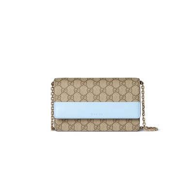 GUCCI GG EMBLEM WALLET ON CHAIN ‎838151 (20*13*4cm)